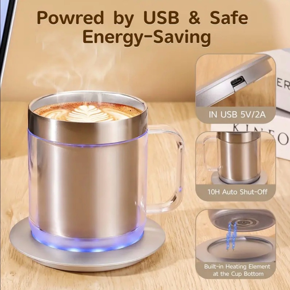 Stainless Steel LED Coffee Mug - Picture 3 of 5